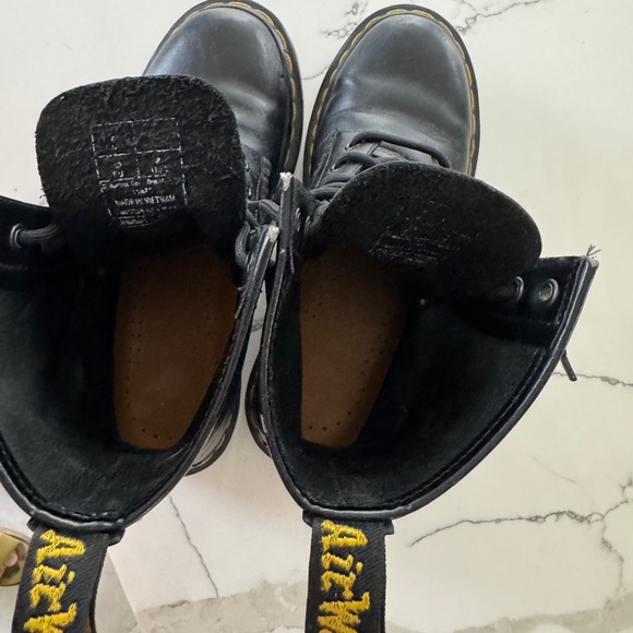 Dr. Martens Black Boots with Yellow Stitching - Picture 6 of 9